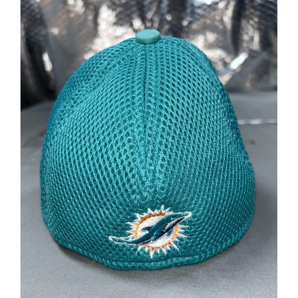 Miami Dolphins Hat Cap Fitted One Size Orange Teal NFL Football 39THIRTY New Era